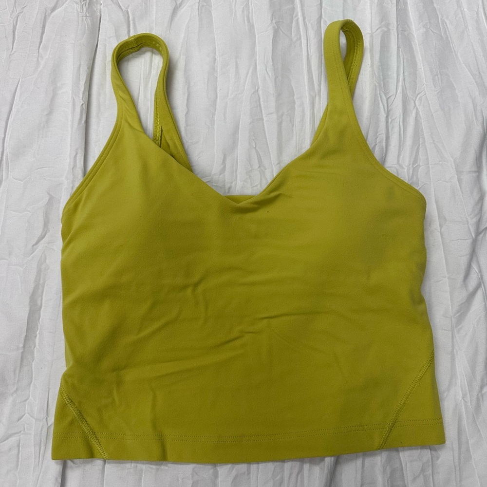 Size 2 lululemon Align Tank Bra Green/ Yellow